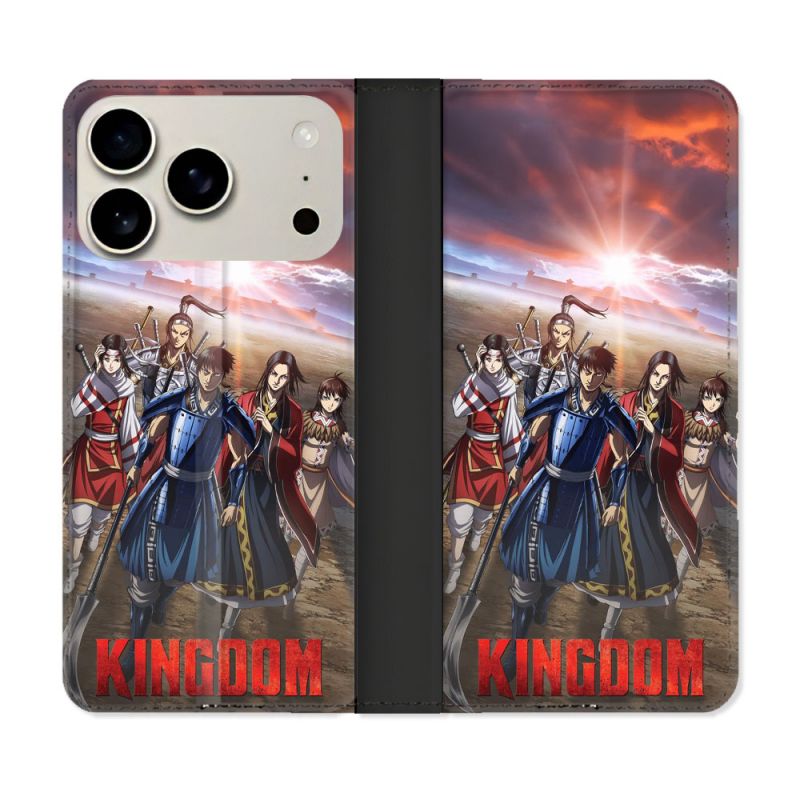 Housse cuir portefeuille Pour Iphone 18 Pro Max Manga Kingdom Affiche