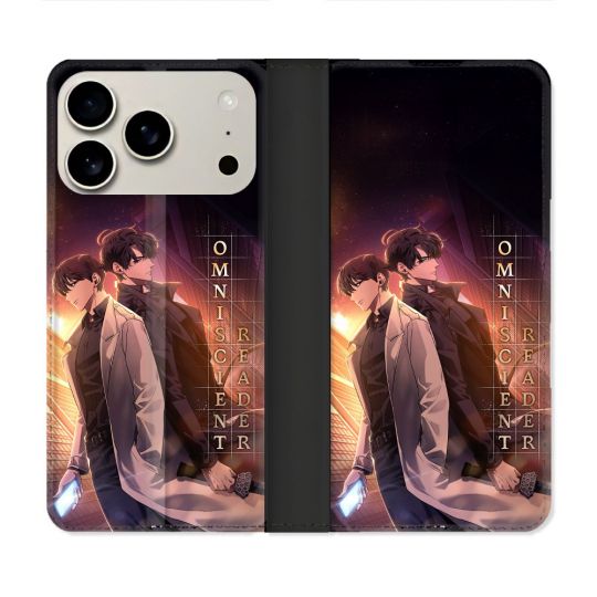 Housse cuir portefeuille Pour Iphone 18 Pro Max Manga Lecteur Omniscient Affiche