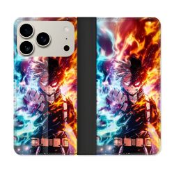Housse cuir portefeuille Pour Iphone 18 Pro Max Manga My Hero Academia Shoto Portrait
