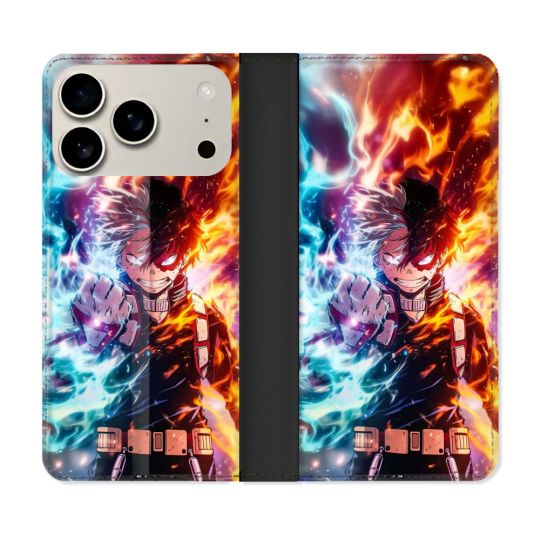 Housse cuir portefeuille Pour Iphone 18 Pro Max Manga My Hero Academia Shoto Portrait