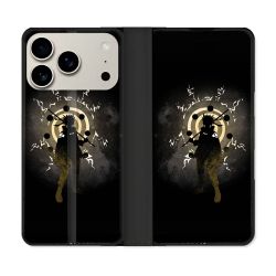 Housse cuir portefeuille Pour Iphone 18 Pro Max Manga Naruto Sage