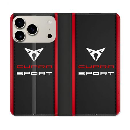 Housse cuir portefeuille Pour Iphone 18 Pro Cupra