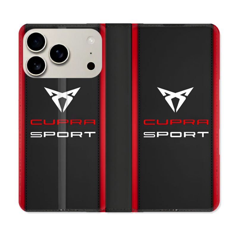 Housse cuir portefeuille Pour Iphone 18 Pro Cupra