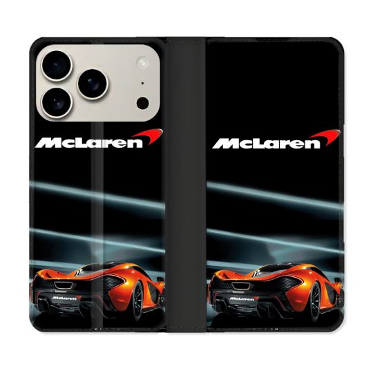 Housse cuir portefeuille Pour Iphone 18 Pro Max Mc Laren