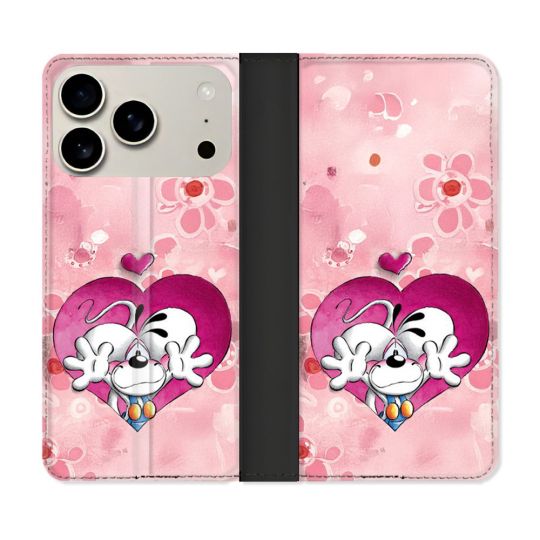 Housse cuir portefeuille Pour Iphone 18 Pro Didll Love