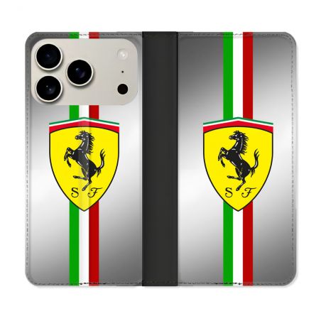Housse cuir portefeuille Pour Iphone 18 Pro Ferrari Ligne