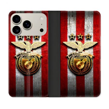 Housse cuir portefeuille Pour Iphone 18 Pro Foot Benfica