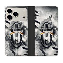 Housse cuir portefeuille Pour Iphone 18 Pro Foot Juventus Turin