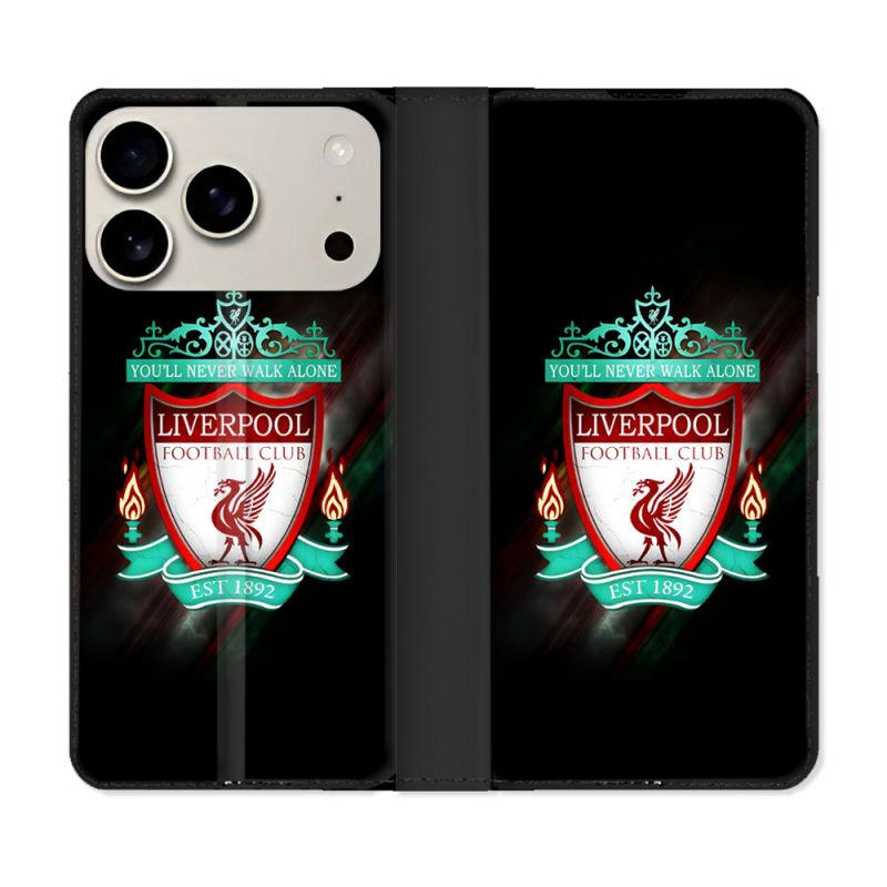 Housse cuir portefeuille Pour Iphone 18 Pro Foot Liverpool