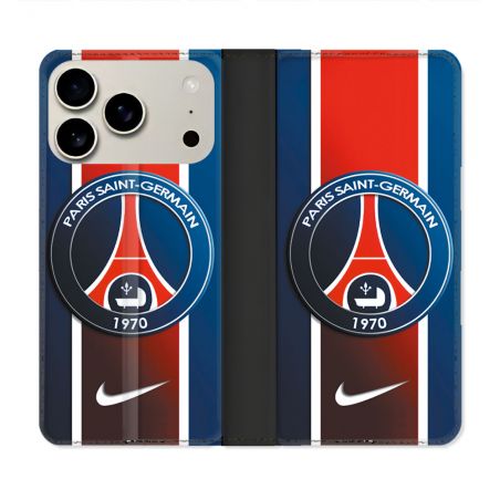 Housse cuir portefeuille Pour Iphone 18 Pro Foot PSG 1970
