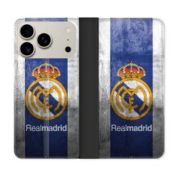 Housse cuir portefeuille Pour Iphone 18 Pro Foot Real Madrid