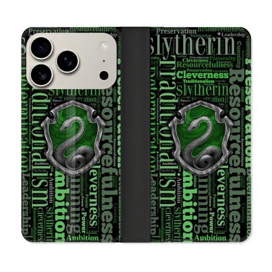 Housse cuir portefeuille Pour Iphone 18 Pro Harry Potter Serpentar