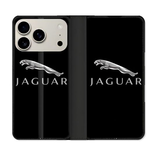 Housse cuir portefeuille Pour Iphone 18 Pro Jaguar