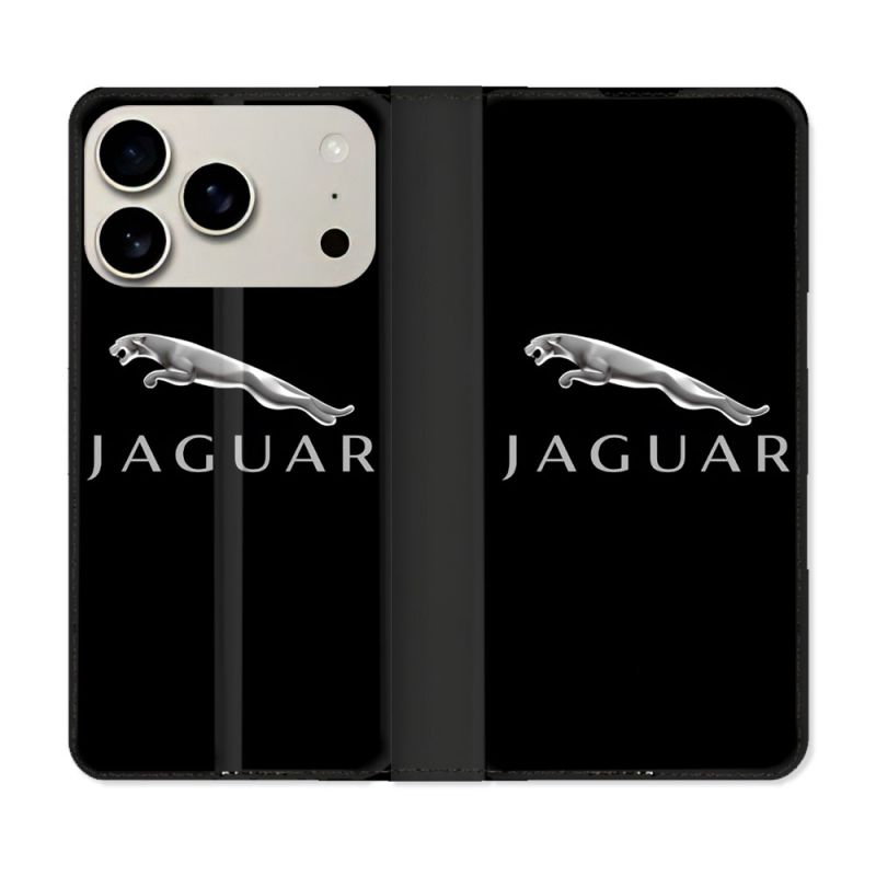 Housse cuir portefeuille Pour Iphone 18 Pro Jaguar