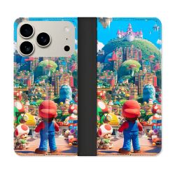 Housse cuir portefeuille Pour Iphone 18 Pro Max Nintendo World