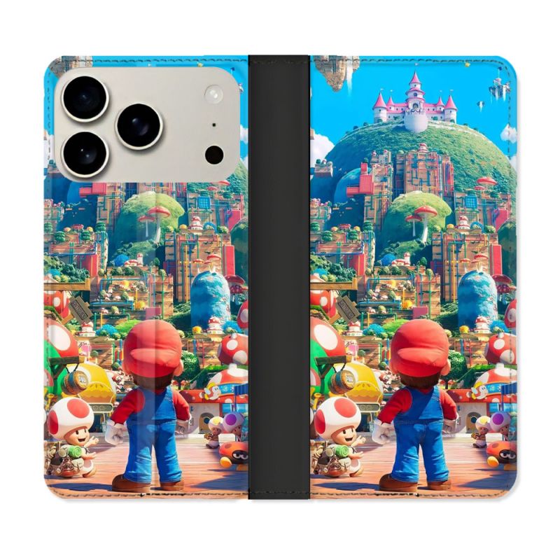Housse cuir portefeuille Pour Iphone 18 Pro Max Nintendo World