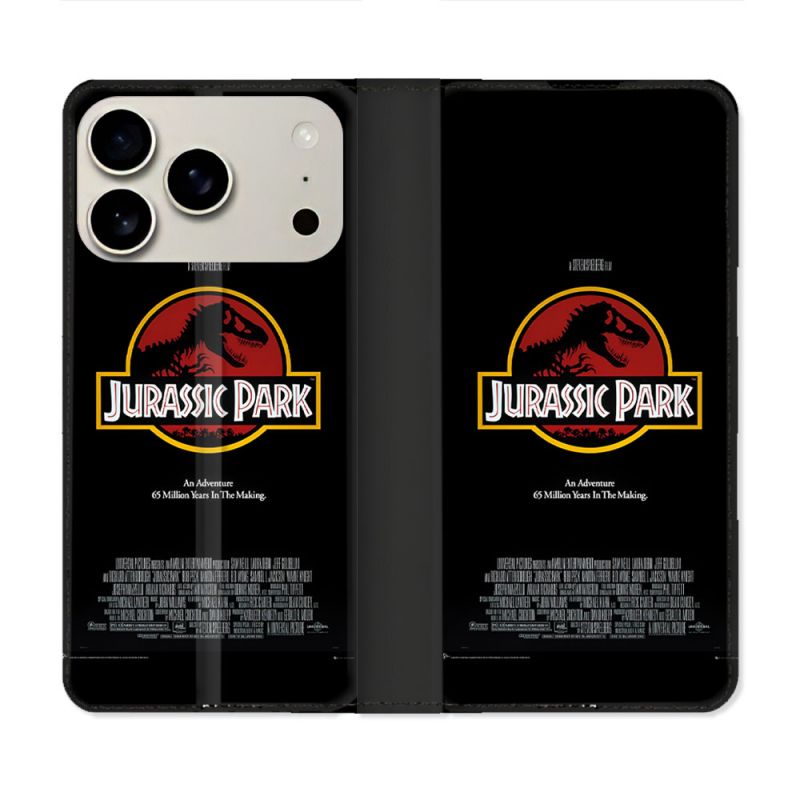 Housse cuir portefeuille Pour Iphone 18 Pro Jurassic Park Affiche