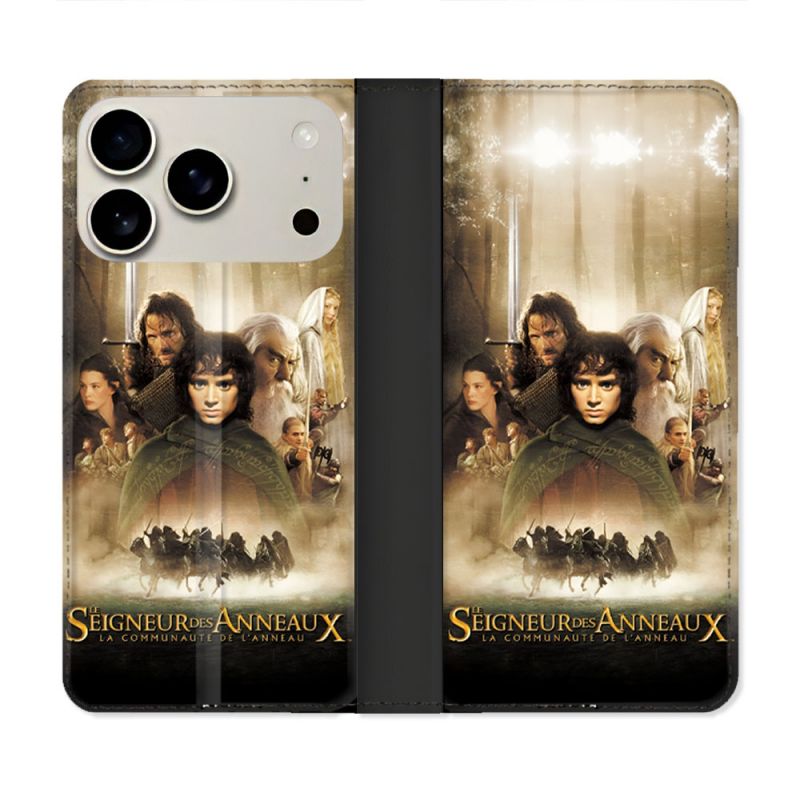 Housse cuir portefeuille Pour Iphone 18 Pro Le seigneur Des Anneaux Affiche