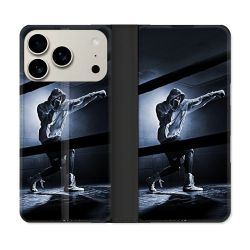 Housse cuir portefeuille Pour Iphone 18 Pro Max Sport Boxe Poing