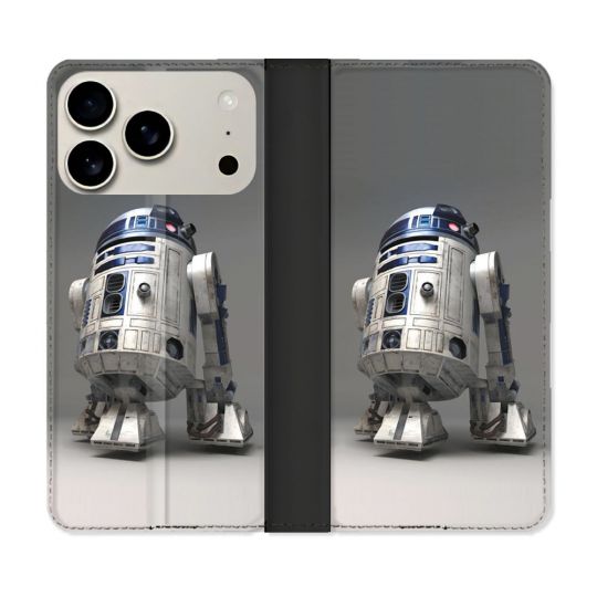 Housse cuir portefeuille Pour Iphone 18 Pro Max Star Wars - R2D2
