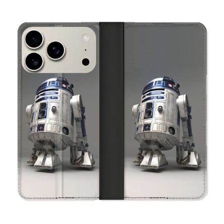 Housse cuir portefeuille Pour Iphone 18 Pro Max Star Wars - R2D2