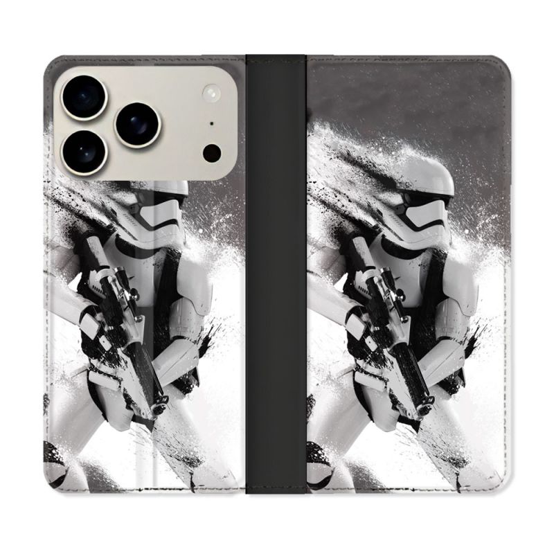 Housse cuir portefeuille Pour Iphone 18 Pro Max Star Wars - Trooper