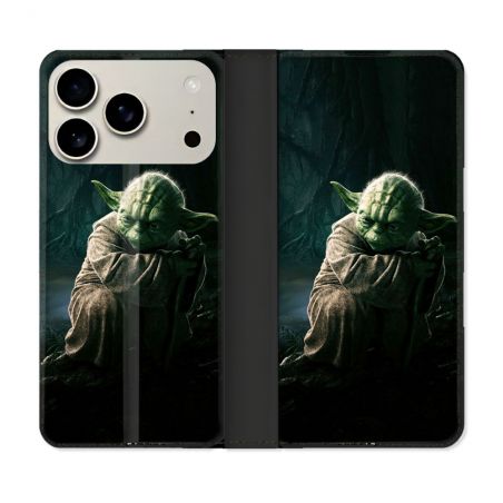 Housse cuir portefeuille Pour Iphone 18 Pro Max Star Wars - Yoda sombre