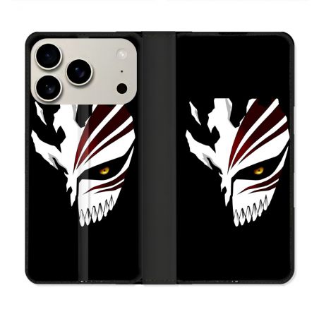 Housse cuir portefeuille Pour Iphone 18 Pro Manga Bleach Masque