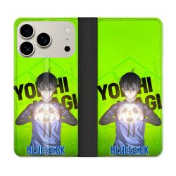 Housse cuir portefeuille Pour Iphone 18 Pro Manga Blue Lock Yoichi Isagi