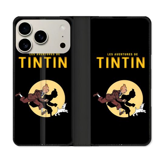 Housse cuir portefeuille Pour Iphone 18 Pro Max Tintin Classique