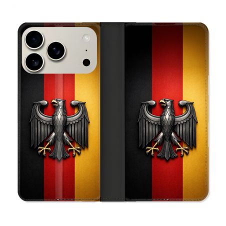 Housse cuir portefeuille Pour Iphone 18 Pro Max Voyage Drapeau Allemagne