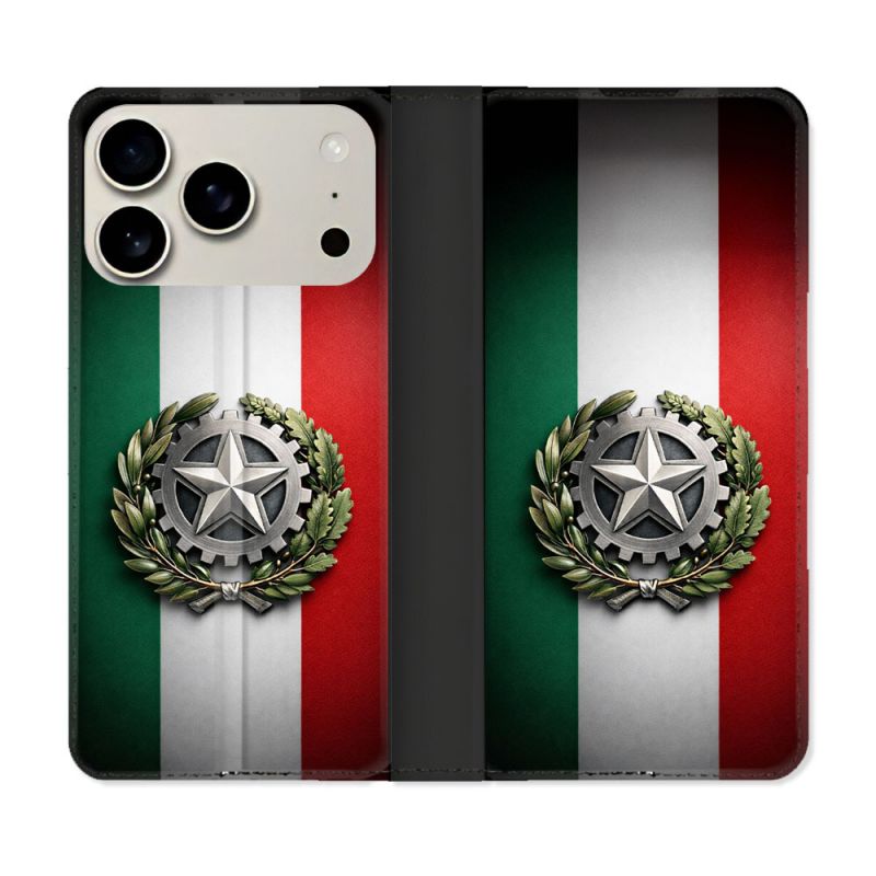 Housse cuir portefeuille Pour Iphone 18 Pro Max Voyage Drapeau Italie