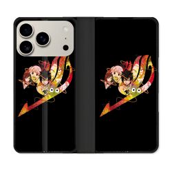 Housse cuir portefeuille Pour Iphone 18 Pro Manga Fairy Tail Logo Noir