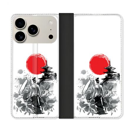 Housse cuir portefeuille Pour Iphone 18 Pro Max Voyage Japon Femme