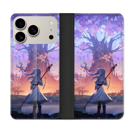 Housse cuir portefeuille Pour Iphone 18 Pro Manga Frieren