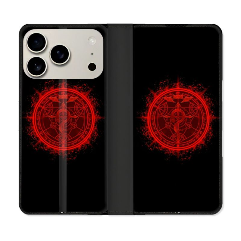 Housse cuir portefeuille Pour Iphone 18 Pro Manga Fullmetal Alchemist Logo