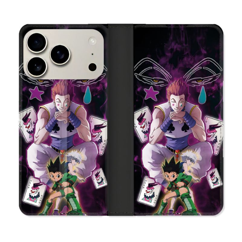 Housse cuir portefeuille Pour Iphone 18 Pro Manga Hunter X Hunter Hisoka