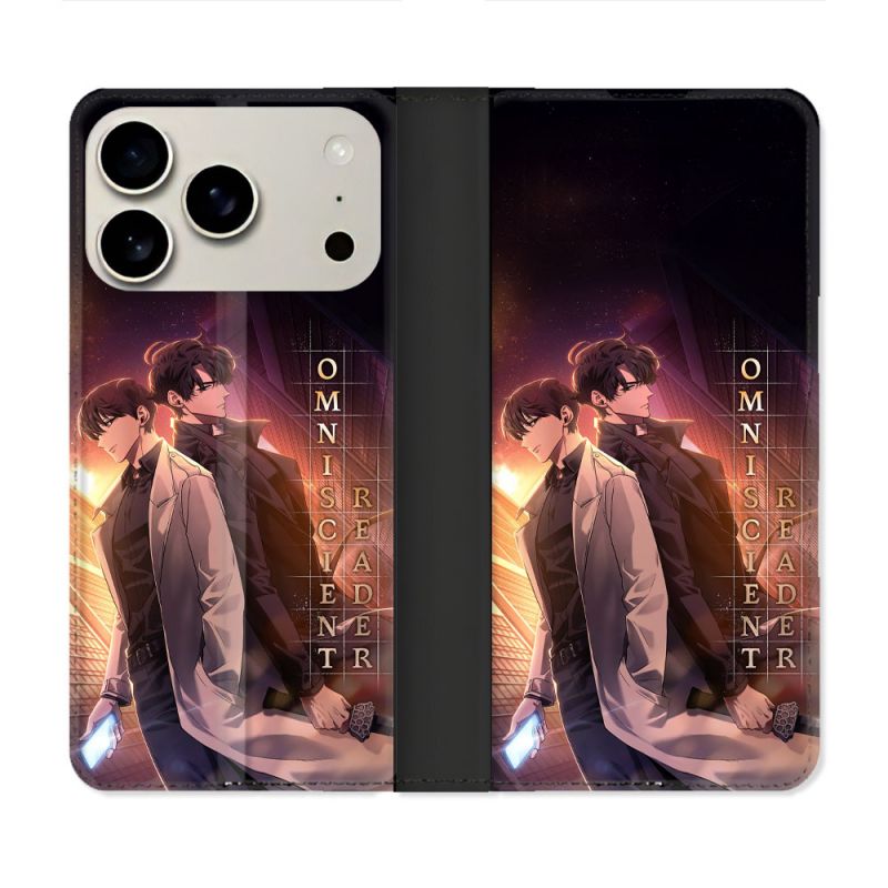 Housse cuir portefeuille Pour Iphone 18 Pro Manga Lecteur Omniscient Affiche