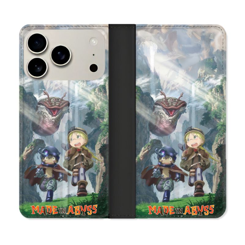Housse cuir portefeuille Pour Iphone 18 Pro Manga Made In Abyss Affiche