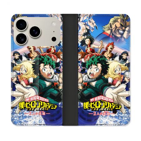 Housse cuir portefeuille Pour Iphone 18 Pro Manga My Hero Academia Affiche