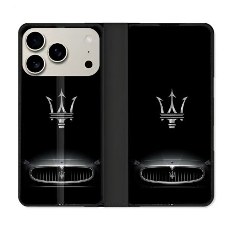 Housse cuir portefeuille Pour Iphone 18 Pro Maserati
