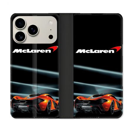 Housse cuir portefeuille Pour Iphone 18 Pro Mc Laren