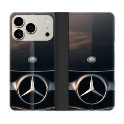 Housse cuir portefeuille Pour Iphone 18 Pro Mercedes Calendre