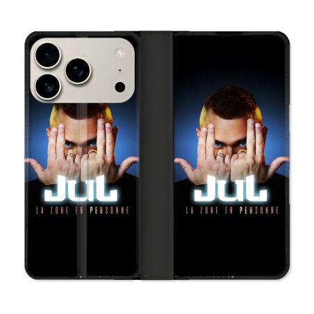 Housse cuir portefeuille Pour Iphone 18 Pro Musique Jul Signe