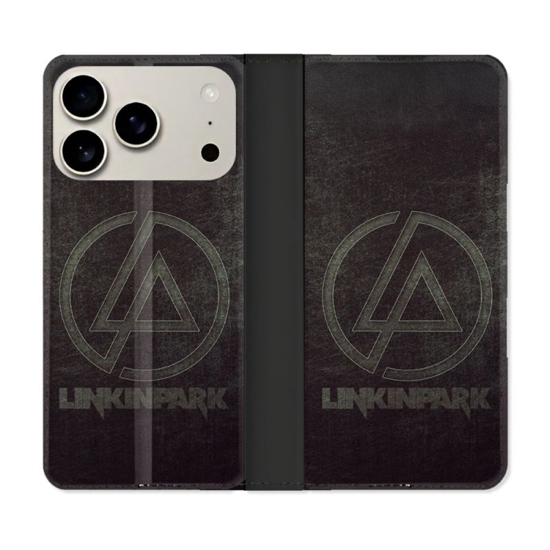 Housse cuir portefeuille Pour Iphone 18 Pro Musique Rock Linkin Park