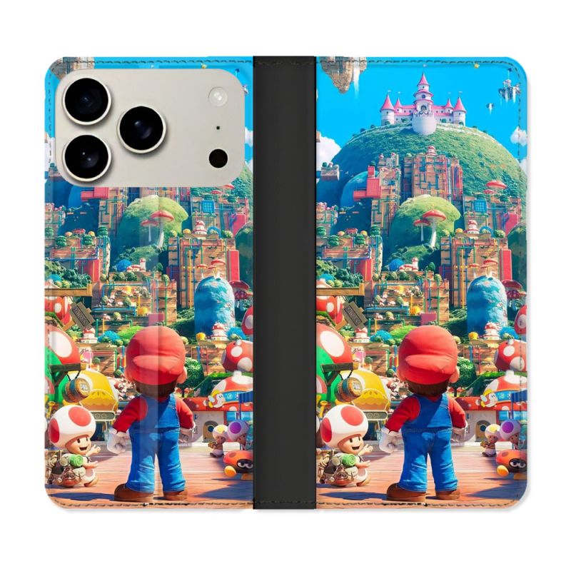 Housse cuir portefeuille Pour Iphone 18 Pro Nintendo World
