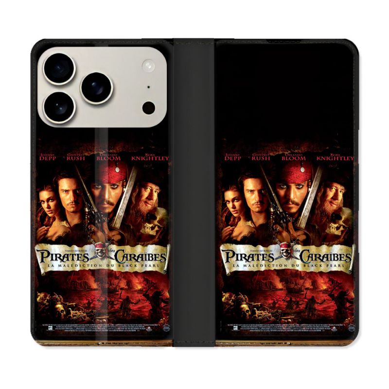 Housse cuir portefeuille Pour Iphone 18 Pro Pirate Des Caraibes