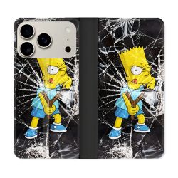 Housse cuir portefeuille Pour Iphone 18 Pro Simpson Bart