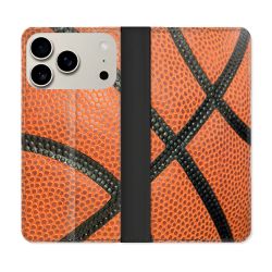 Housse cuir portefeuille Pour Iphone 18 Pro Sport Ballon Basket