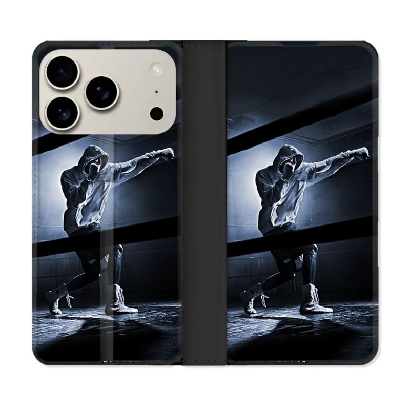 Housse cuir portefeuille Pour Iphone 18 Pro Sport Boxe Poing